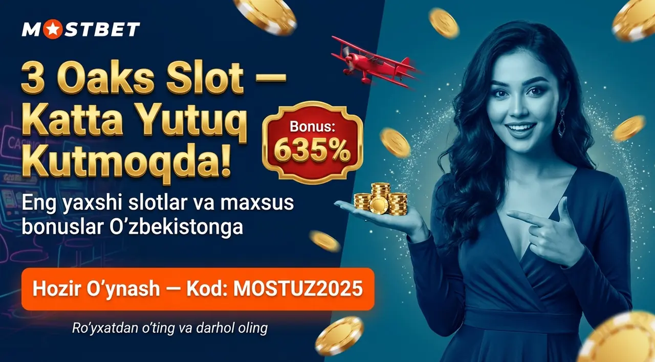 3 Oaks slot O'zbekiston — Eng yaxshi slotlar va bonuslar